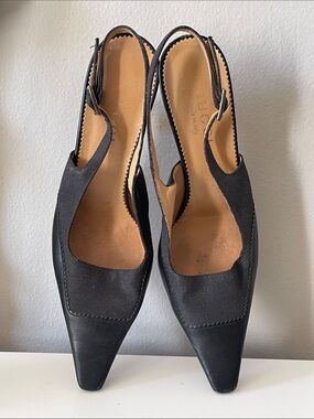 Gucci Vintage Black Pointed-Toe Slingback Heels
